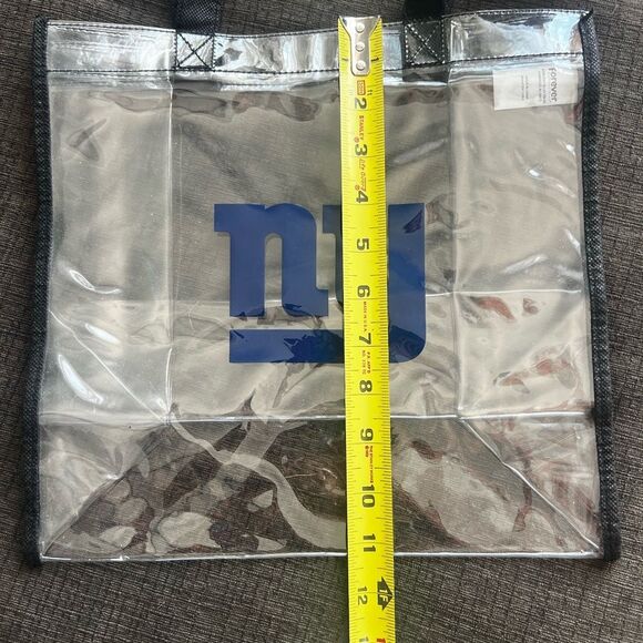 NFL NY Giants Stadium Game Day Clear Tote with Black Trim and Blue Logo - Picture 5 of 8